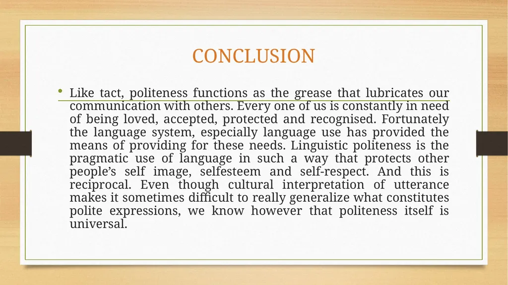 Politeness Principle INTRODCTION In our study of - slide 10 of 10
