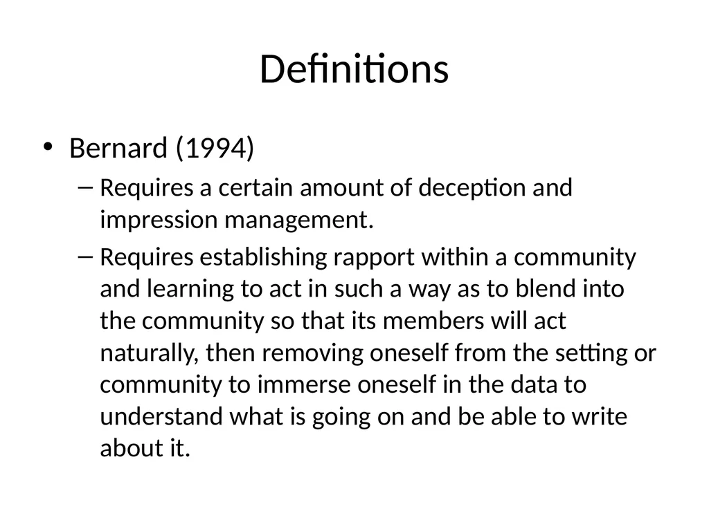 Deception’s Second Cousin: Participant Observation - slide 5 of 19