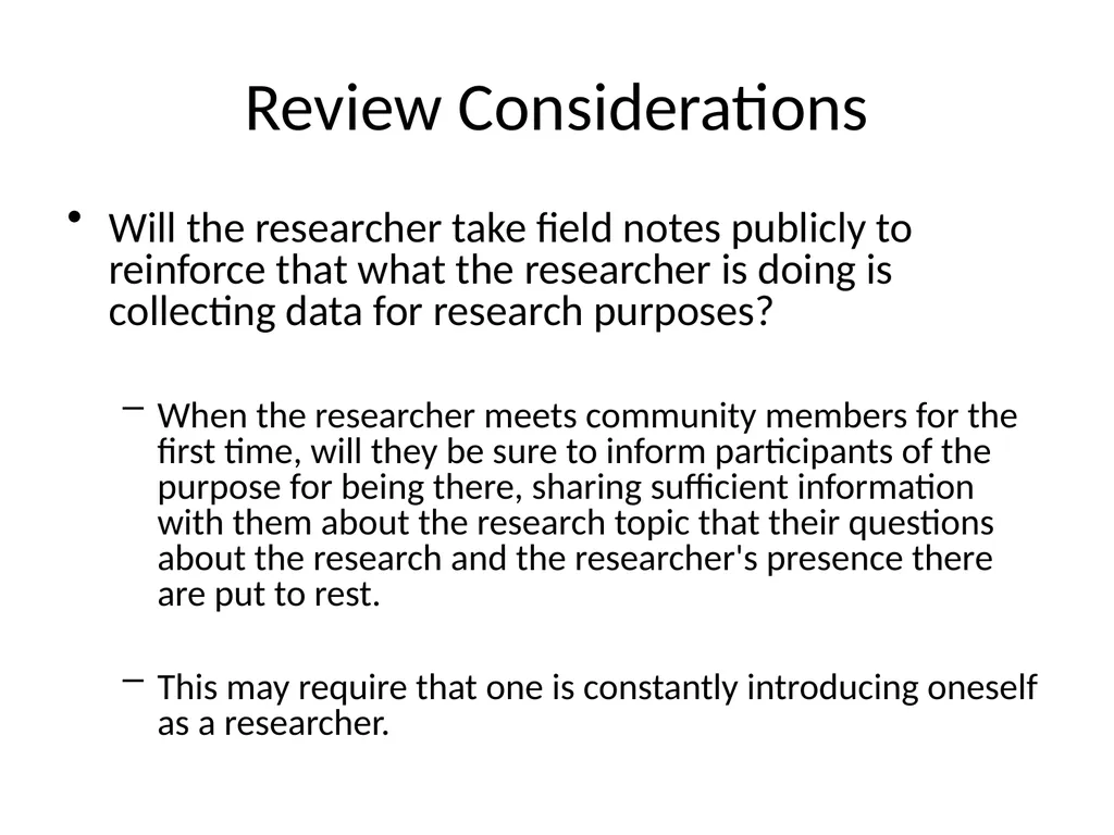 Deception’s Second Cousin: Participant Observation - slide 17 of 19