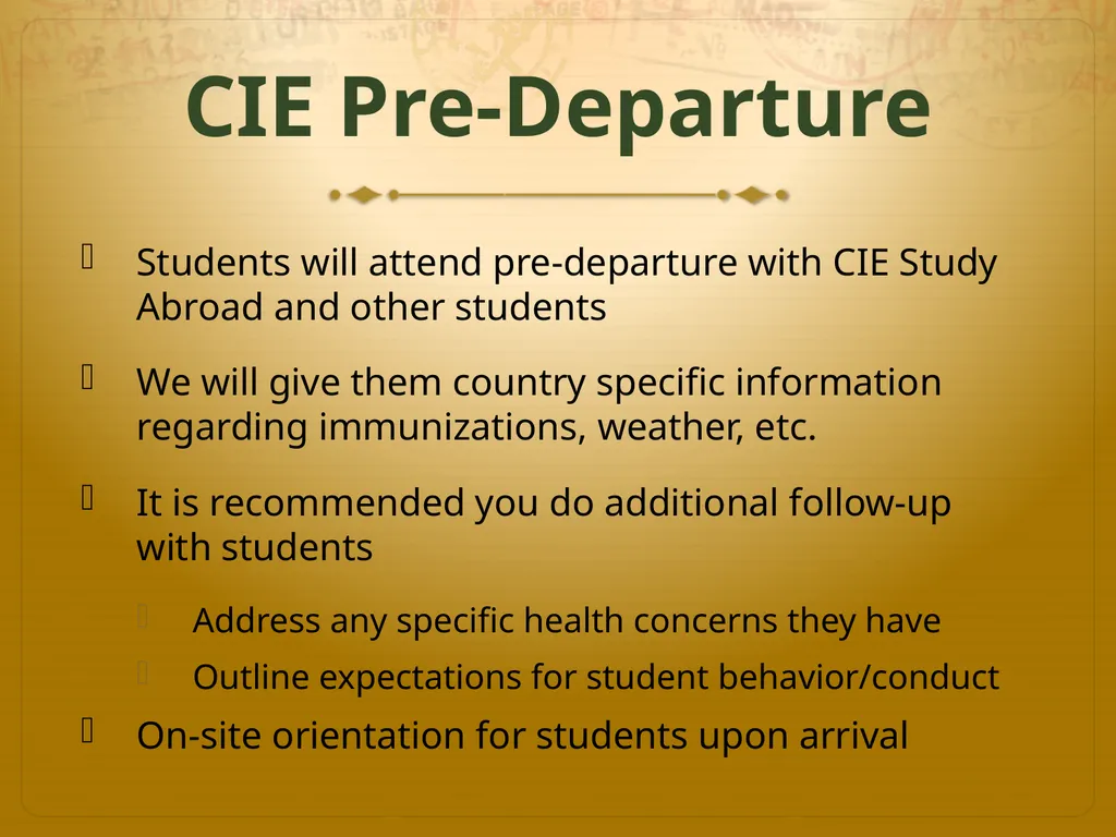Faculty-Led Study Abroad Pre-Departure and Risk - slide 7 of 19