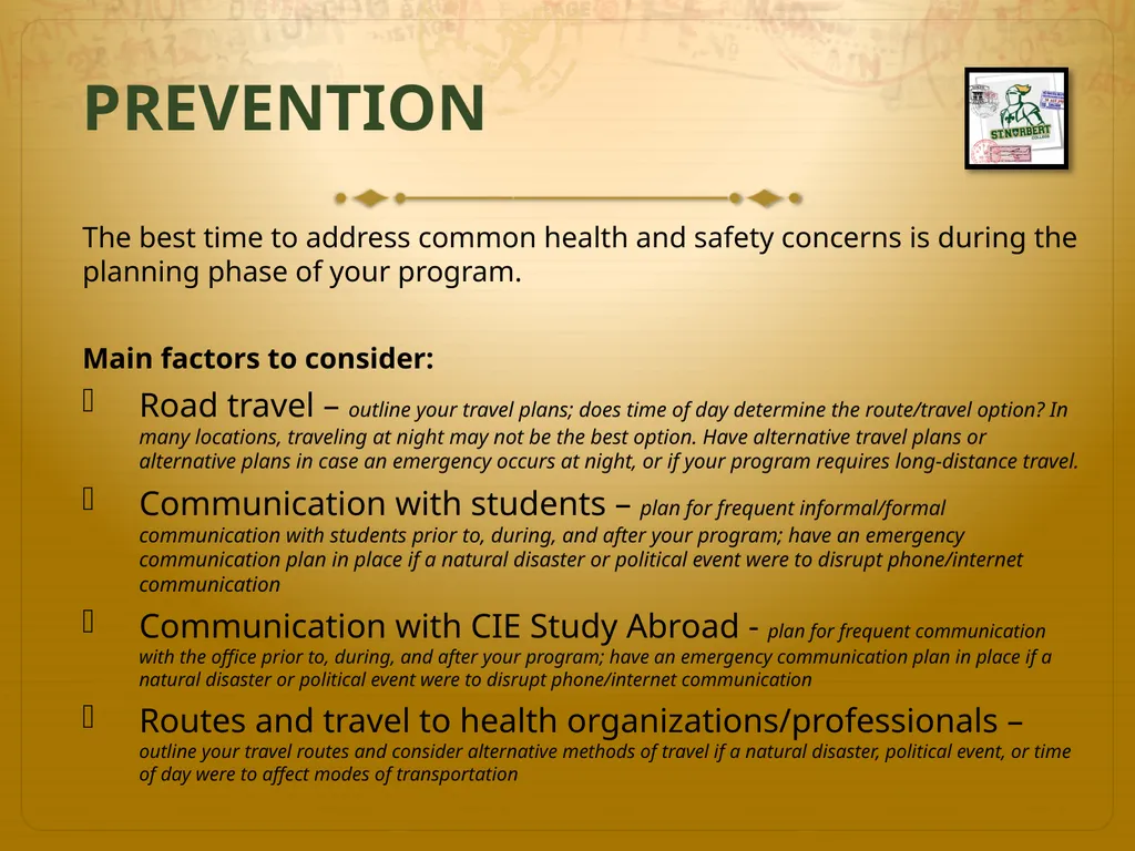Faculty-Led Study Abroad Pre-Departure and Risk - slide 4 of 19