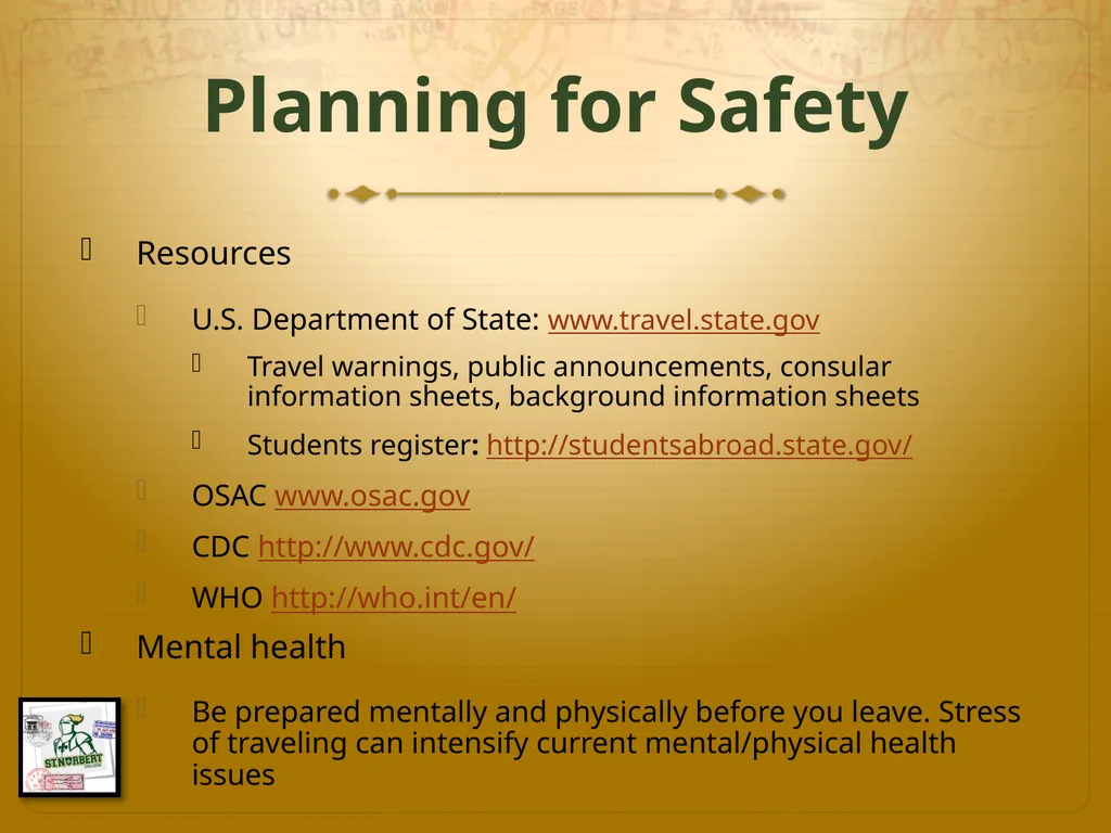 Faculty-Led Study Abroad Pre-Departure and Risk - slide 9 of 19