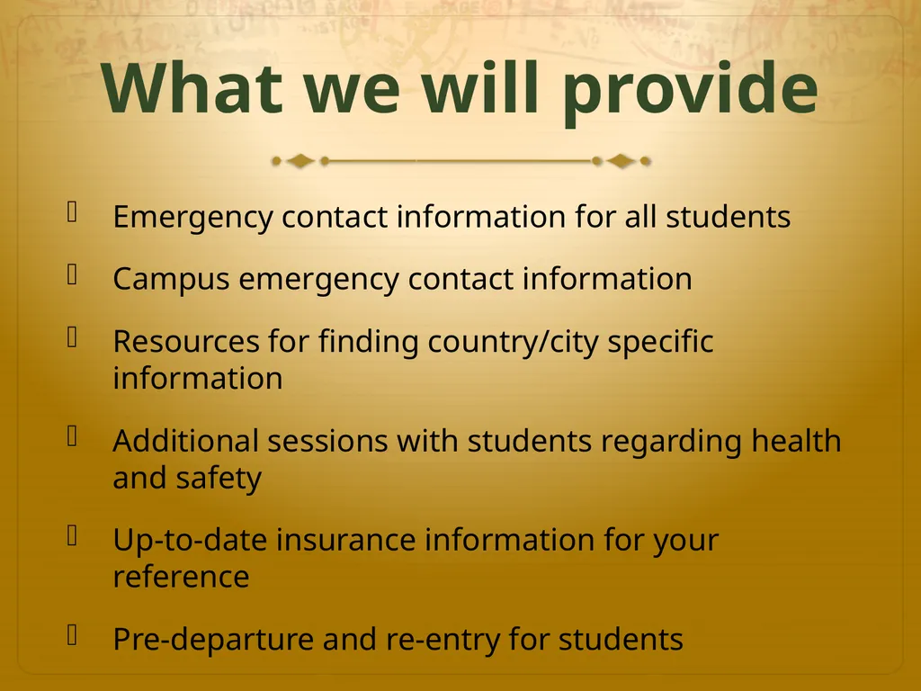 Faculty-Led Study Abroad Pre-Departure and Risk - slide 19 of 19
