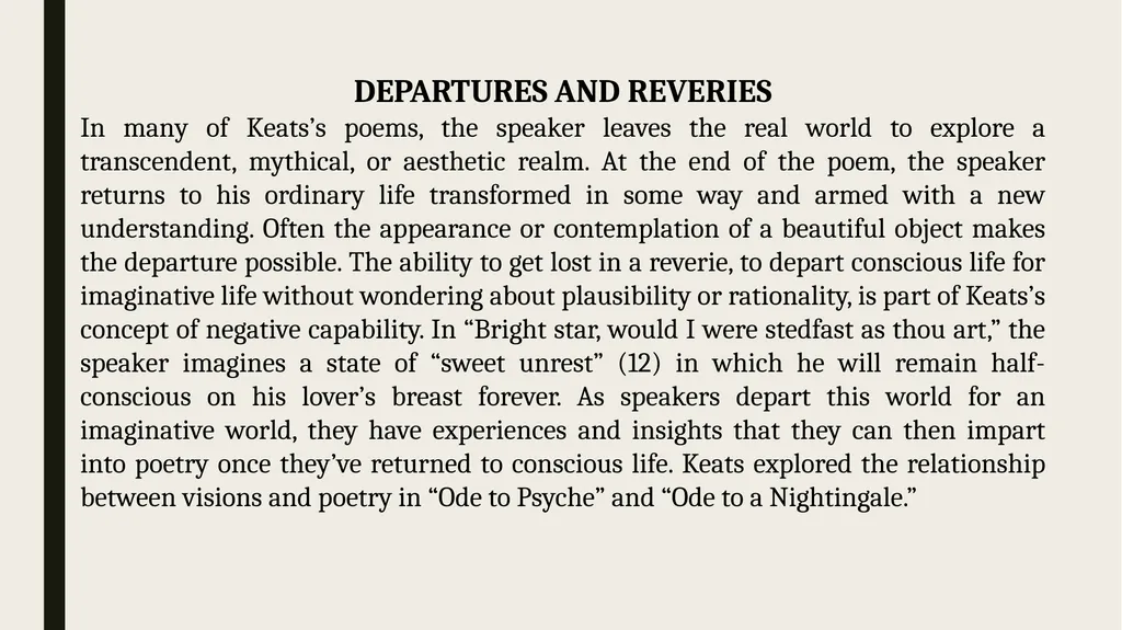 Ode to a Nightingale John Keats THEMATIC CONCERN - slide 6 of 11