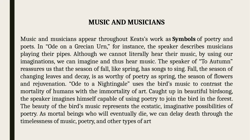 Ode to a Nightingale John Keats THEMATIC CONCERN - slide 9 of 11