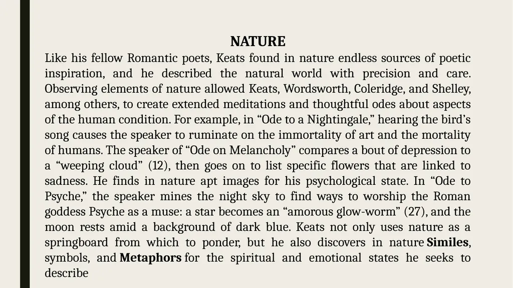 Ode to a Nightingale John Keats THEMATIC CONCERN - slide 10 of 11