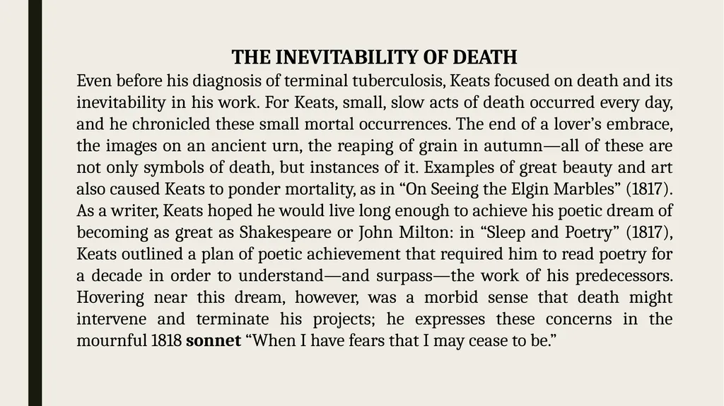 Ode to a Nightingale John Keats THEMATIC CONCERN - slide 4 of 11