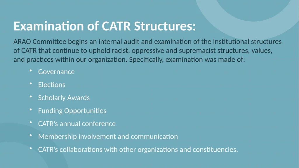 Anti-Racism & Anti-Oppression (ARAO) Committee - slide 8 of 20