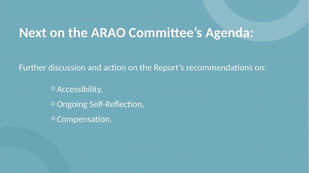 Anti-Racism & Anti-Oppression (ARAO) Committee - slide 18 of 20