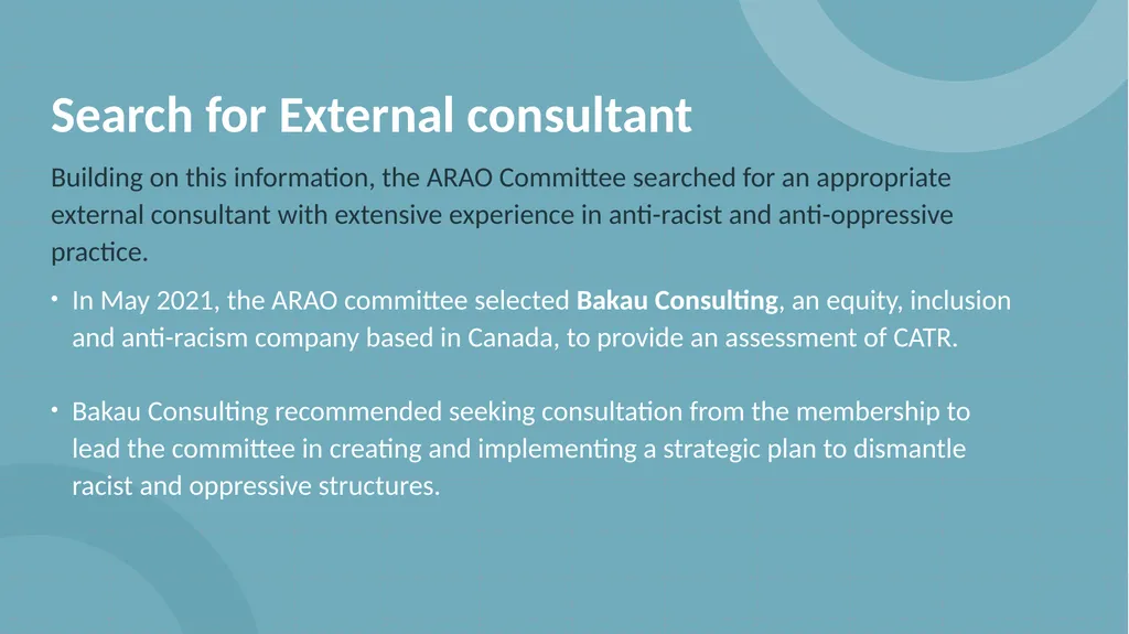 Anti-Racism & Anti-Oppression (ARAO) Committee - slide 9 of 20
