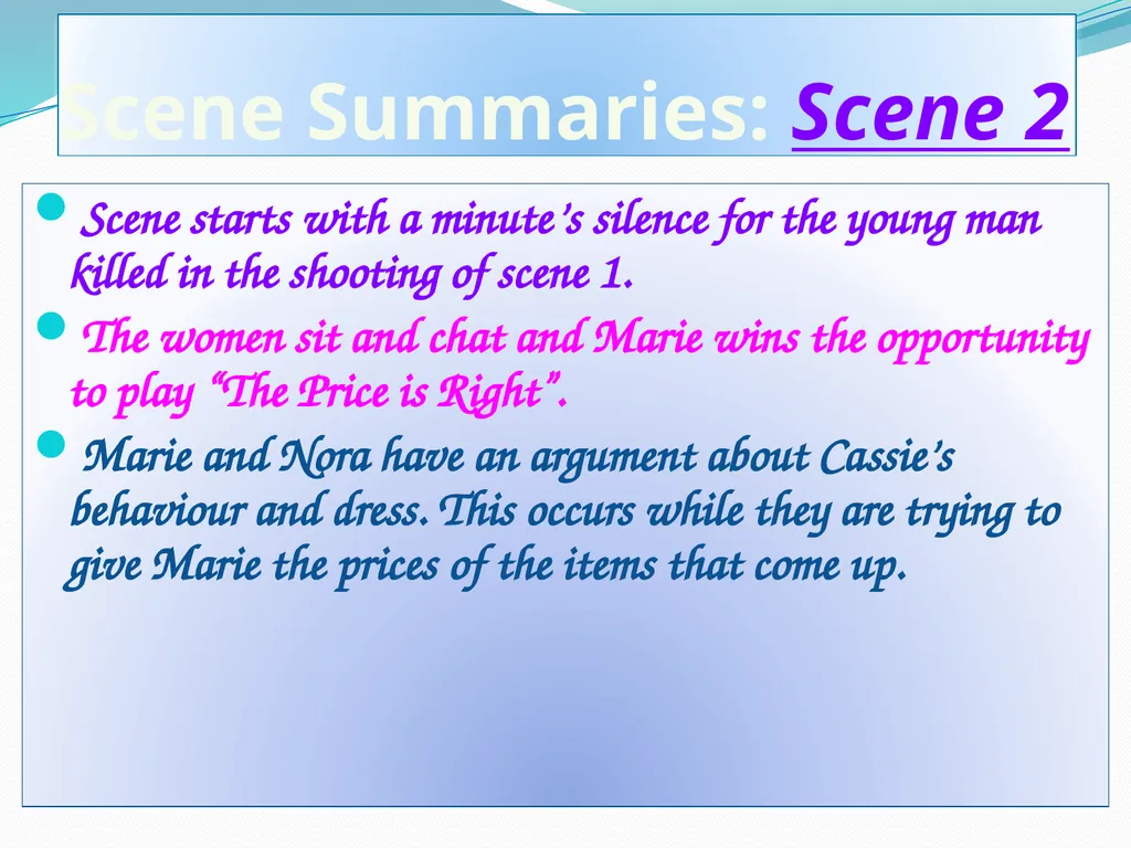 Rona Munro Learning Outcomes Read the play Bold - slide 15 of 63