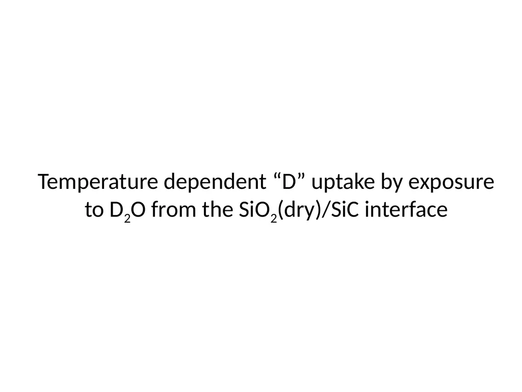 Wet Oxidation and Hydrogen Incorporation on 4H-SiC - slide 17 of 25