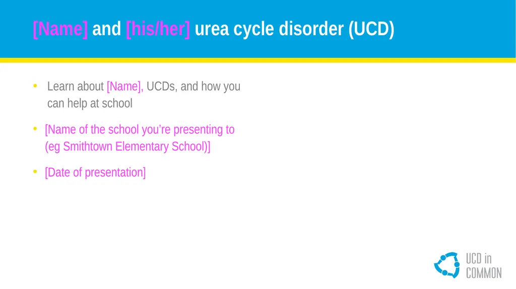 [Name] and [his/her] UCD How to use this - slide 3 of 18
