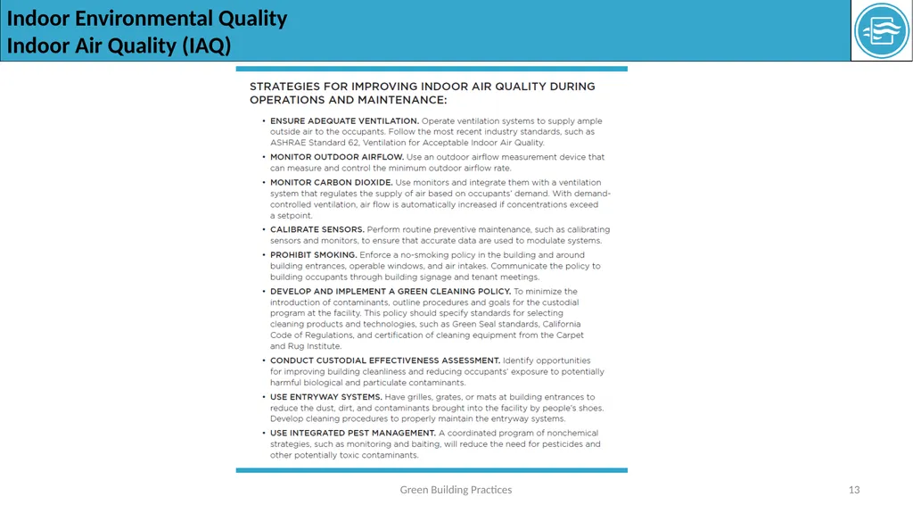 The Indoor Environmental Quality (EQ) category - slide 13 of 16