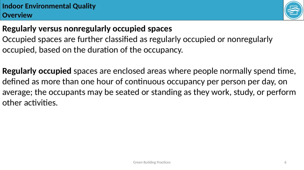 The Indoor Environmental Quality (EQ) category - slide 6 of 16