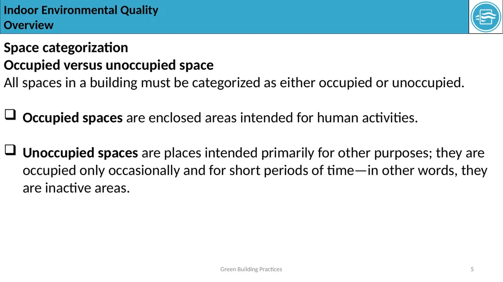 The Indoor Environmental Quality (EQ) category - slide 5 of 16