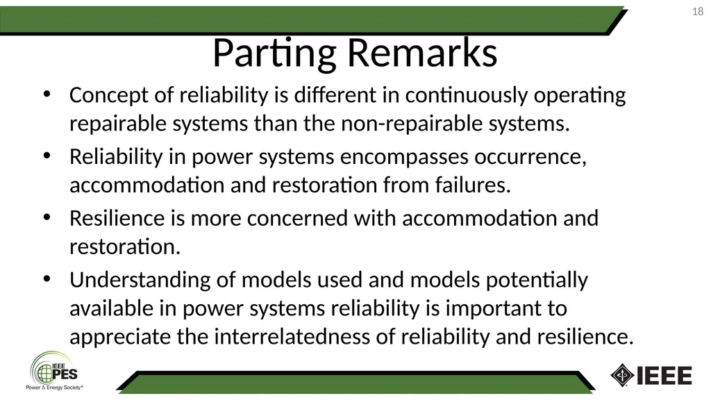 1 Reliability and Resilience Exploring the - slide 18 of 19