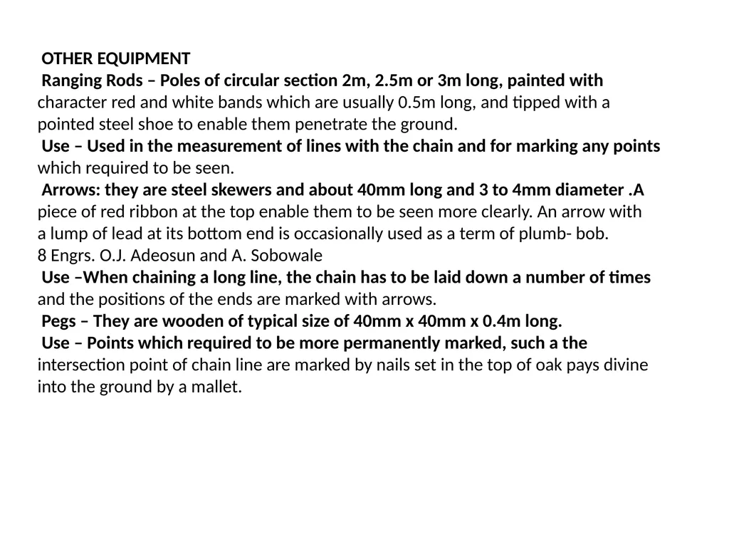OTHER EQUIPMENT Ranging Rods – Poles of circular - slide 1 of 2