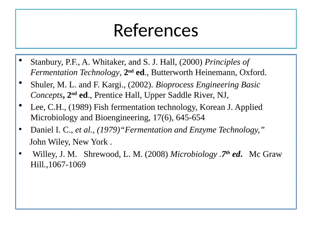 Industrial microbiology FERMENTATION TECHNOLOGY - slide 21 of 22