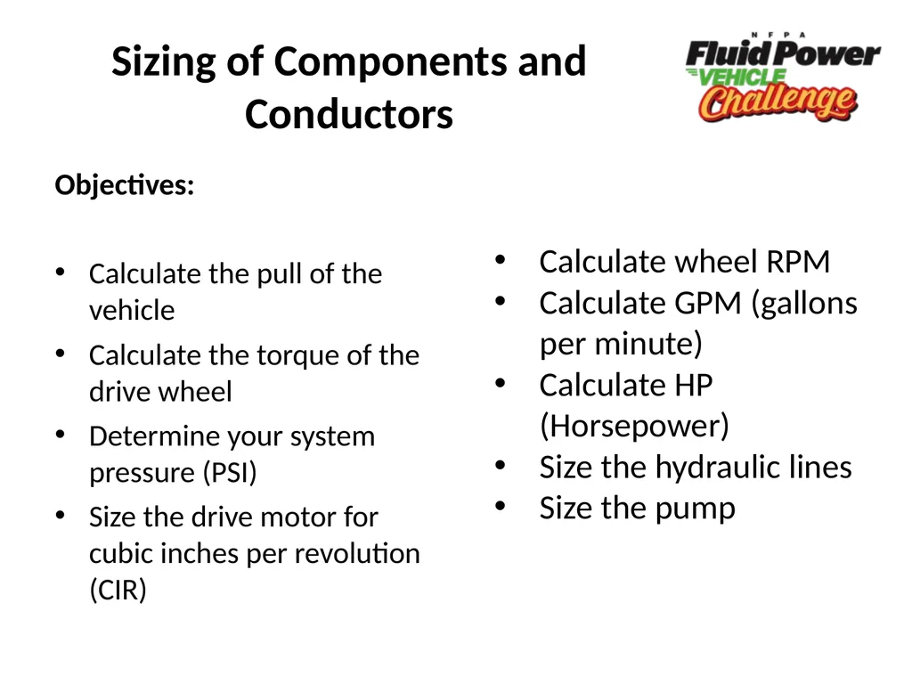 Kick-Off Webinar 2018 – 2019 Sizing of Components - slide 2 of 21