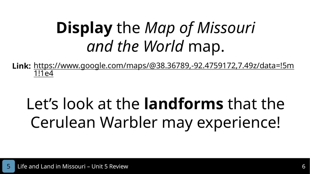 Unit 5 Review MISSOURI Life and Land in 2 Life - slide 6 of 14