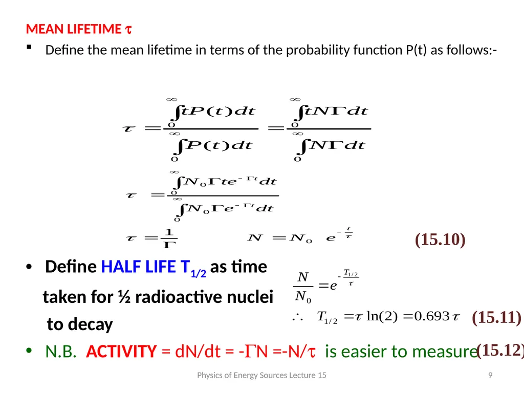 NUCLEAR REACTION RATES AND CROSS SECTIONS The - slide 9 of 13