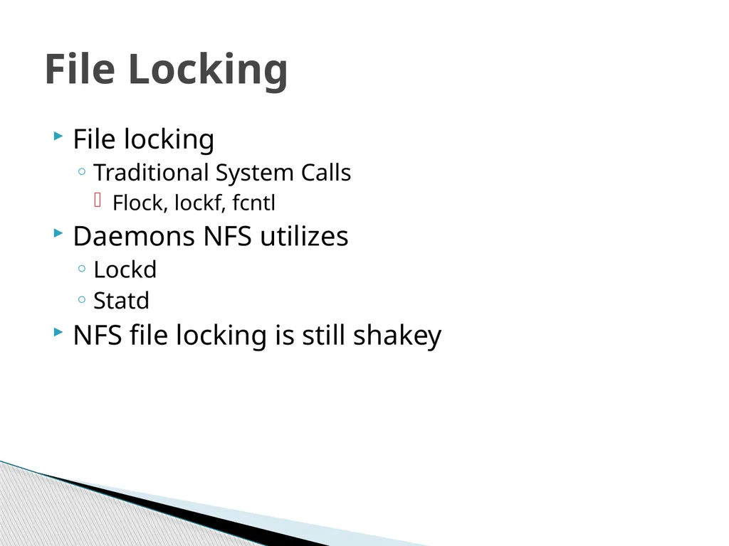 Network File System Joshua Caltagirone-Holzli - slide 5 of 23