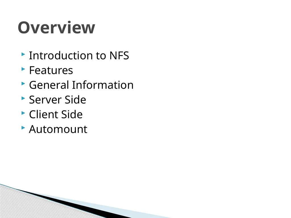 Network File System Joshua Caltagirone-Holzli - slide 2 of 23
