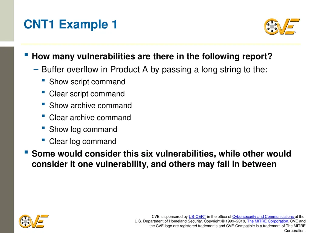 CVE Team CNA Rules 2.0: Counting Rules Overview - slide 17 of 48