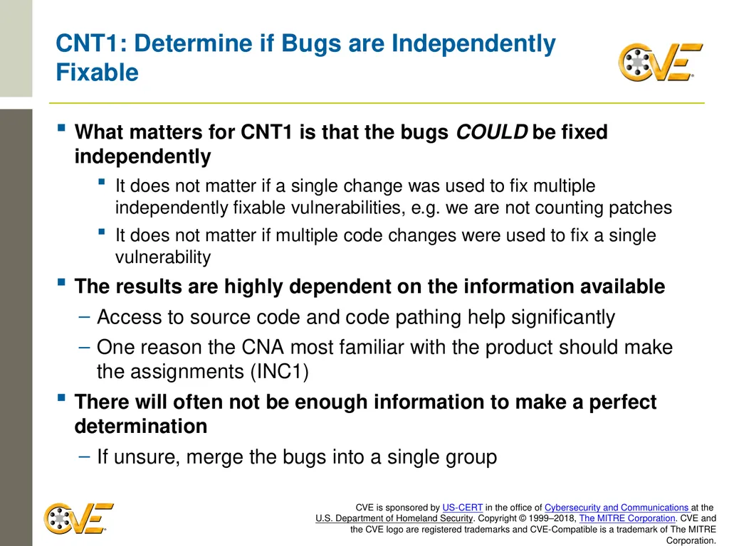CVE Team CNA Rules 2.0: Counting Rules Overview - slide 16 of 48