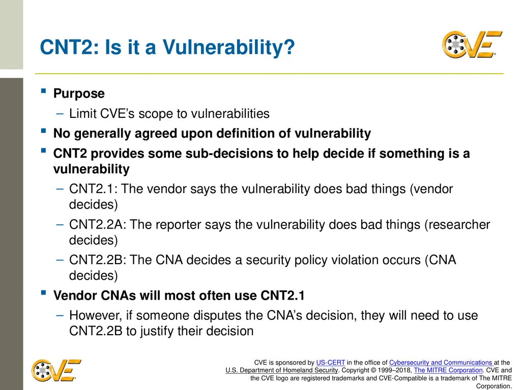 CVE Team CNA Rules 2.0: Counting Rules Overview - slide 23 of 48