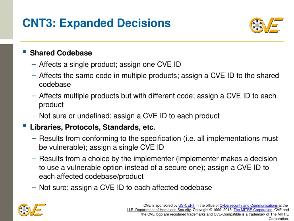CVE Team CNA Rules 2.0: Counting Rules Overview - slide 30 of 48