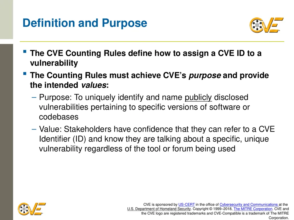 CVE Team CNA Rules 2.0: Counting Rules Overview - slide 3 of 48