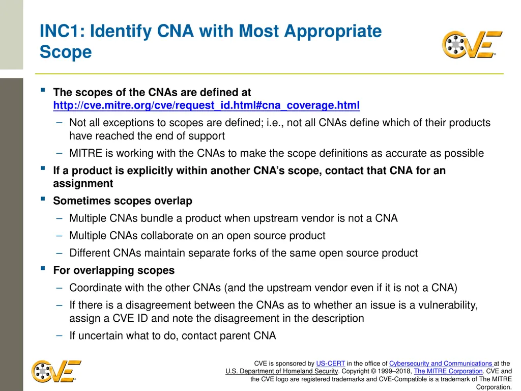 CVE Team CNA Rules 2.0: Counting Rules Overview - slide 35 of 48