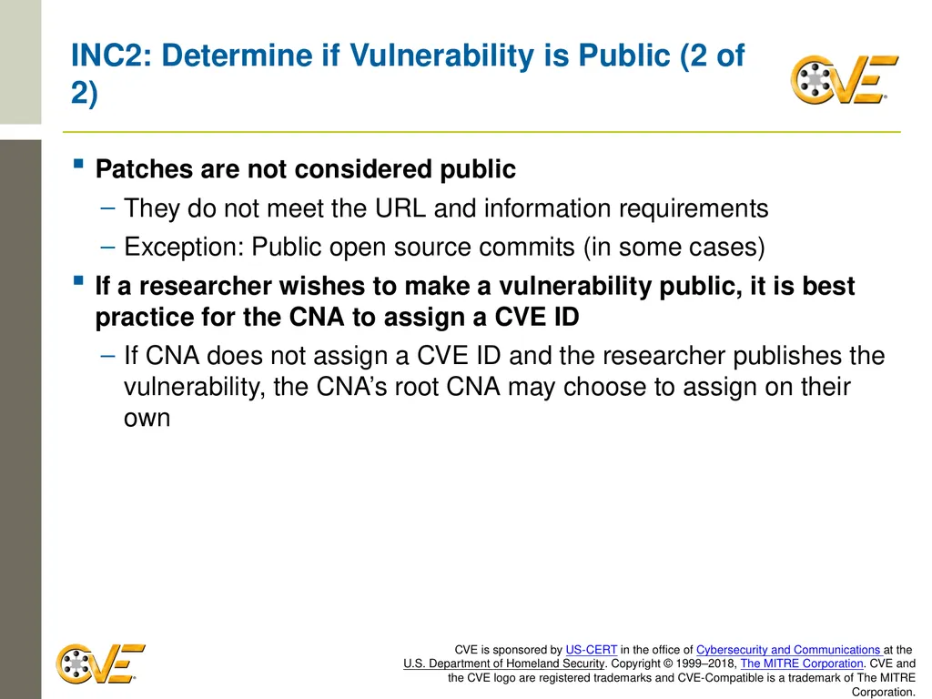 CVE Team CNA Rules 2.0: Counting Rules Overview - slide 39 of 48