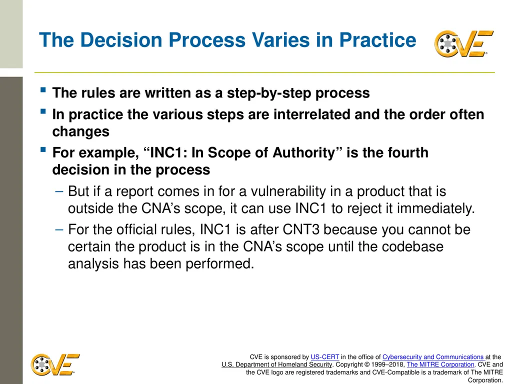 CVE Team CNA Rules 2.0: Counting Rules Overview - slide 10 of 48