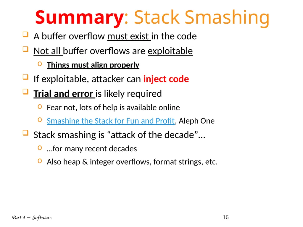 Part 4  Software 1 Part IV: Software Part 4 - slide 16 of 43