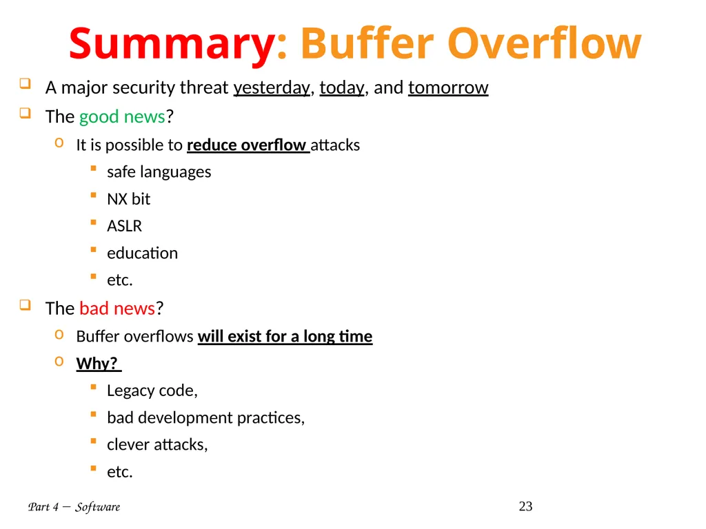 Part 4  Software 1 Part IV: Software Part 4 - slide 23 of 43