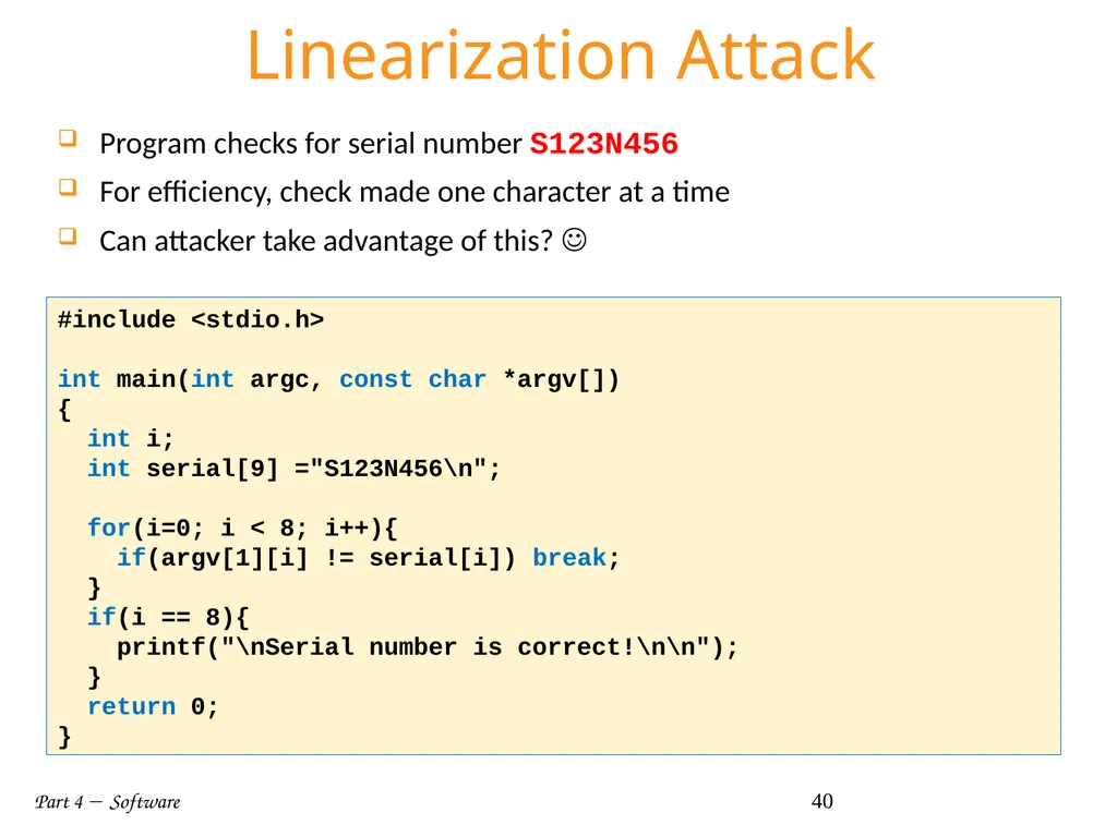Part 4  Software 1 Part IV: Software Part 4 - slide 40 of 43