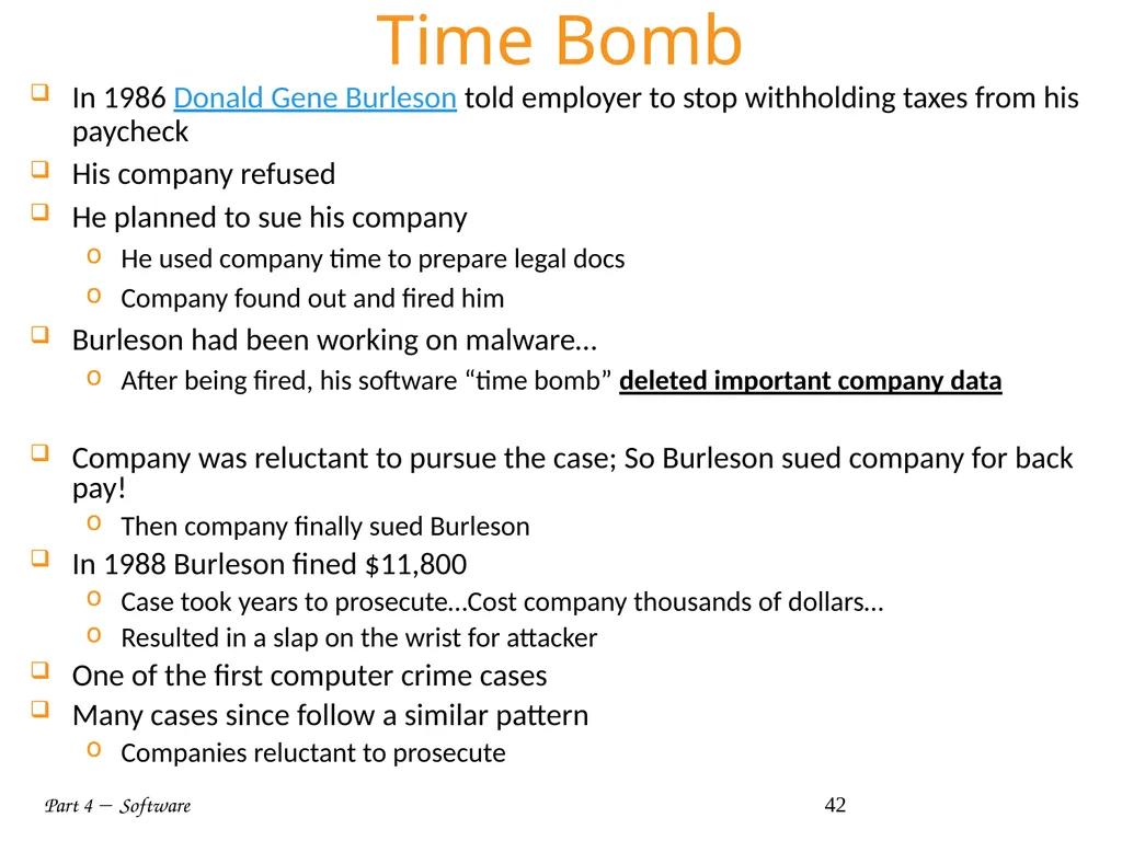 Part 4  Software 1 Part IV: Software Part 4 - slide 42 of 43