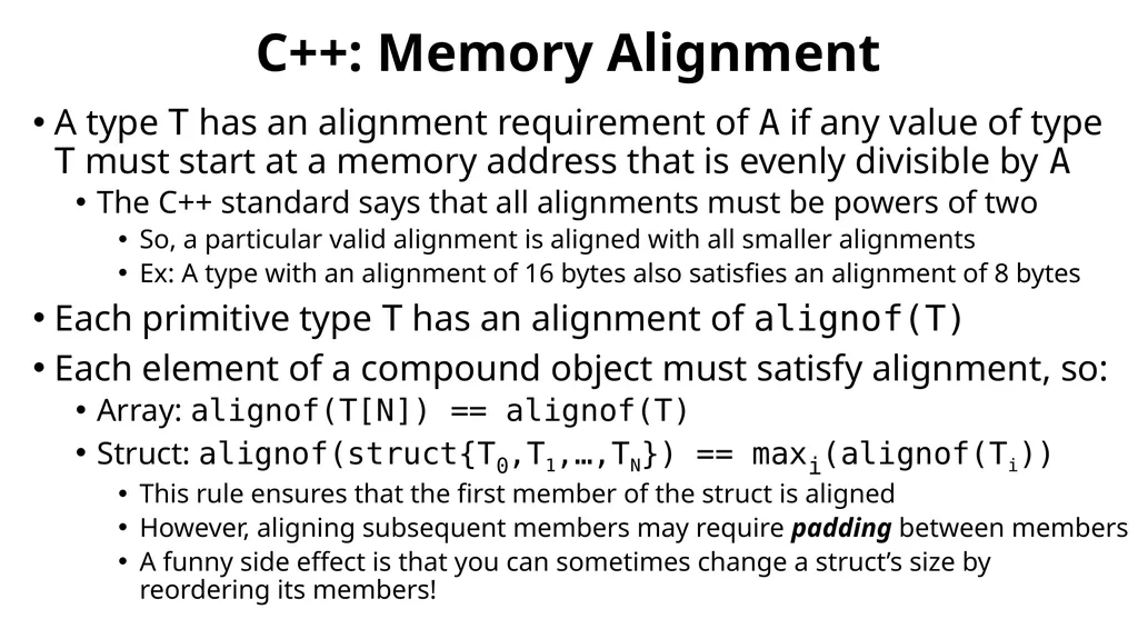 Types and Memory, Part II CS 61: Lecture 3 - slide 18 of 22