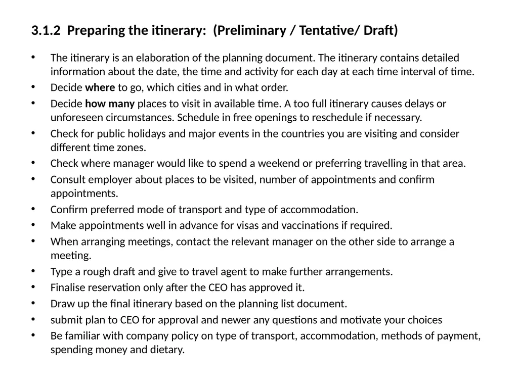OFFICE PRACTICE N5 TOPIC 5: ASSISTING WITH TRAVEL - slide 8 of 34