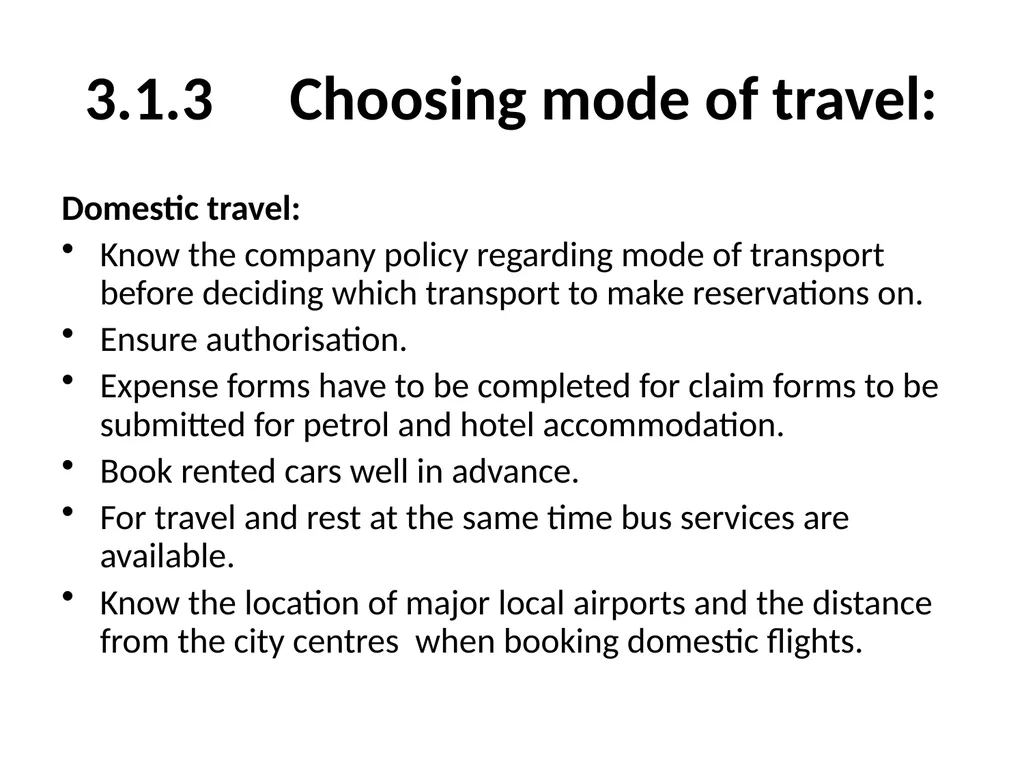OFFICE PRACTICE N5 TOPIC 5: ASSISTING WITH TRAVEL - slide 10 of 34