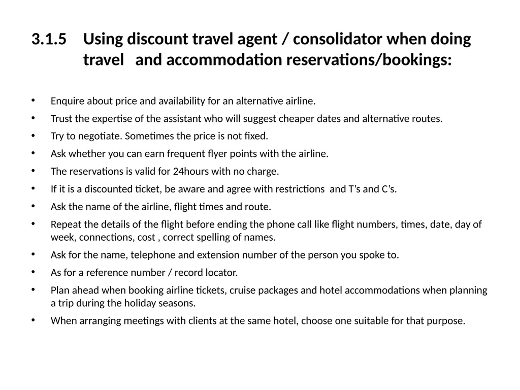 OFFICE PRACTICE N5 TOPIC 5: ASSISTING WITH TRAVEL - slide 14 of 34