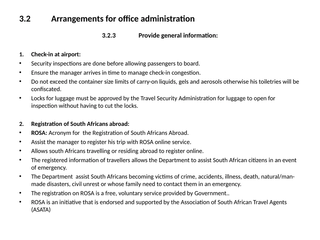 OFFICE PRACTICE N5 TOPIC 5: ASSISTING WITH TRAVEL - slide 29 of 34