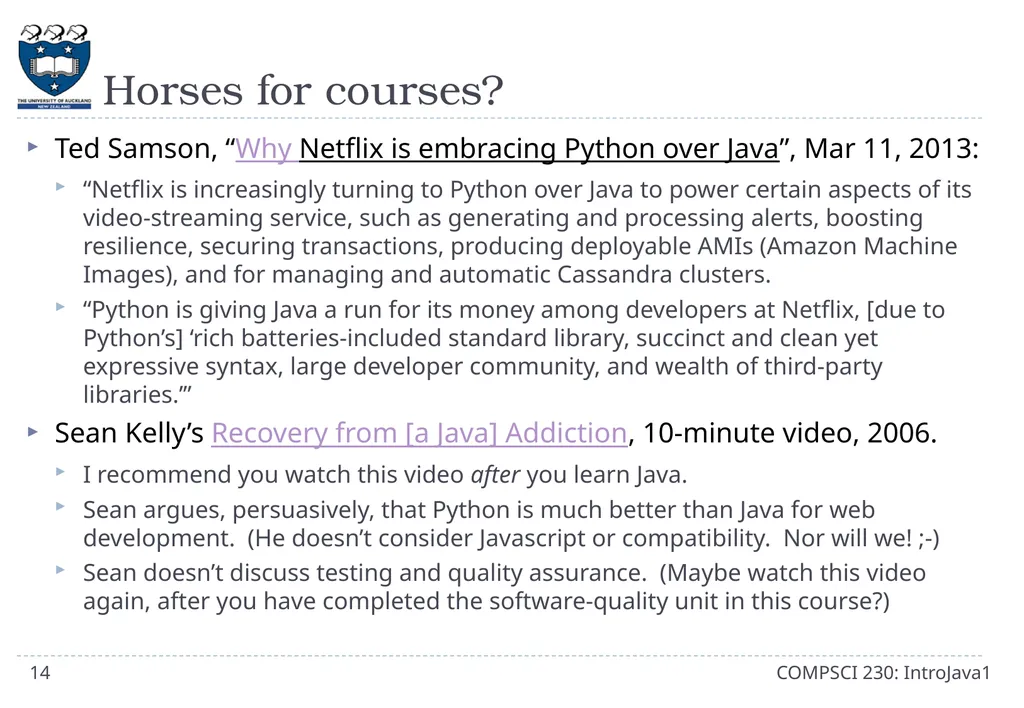 CompSci 230 Introduction to Java Lecture Slides - slide 14 of 18