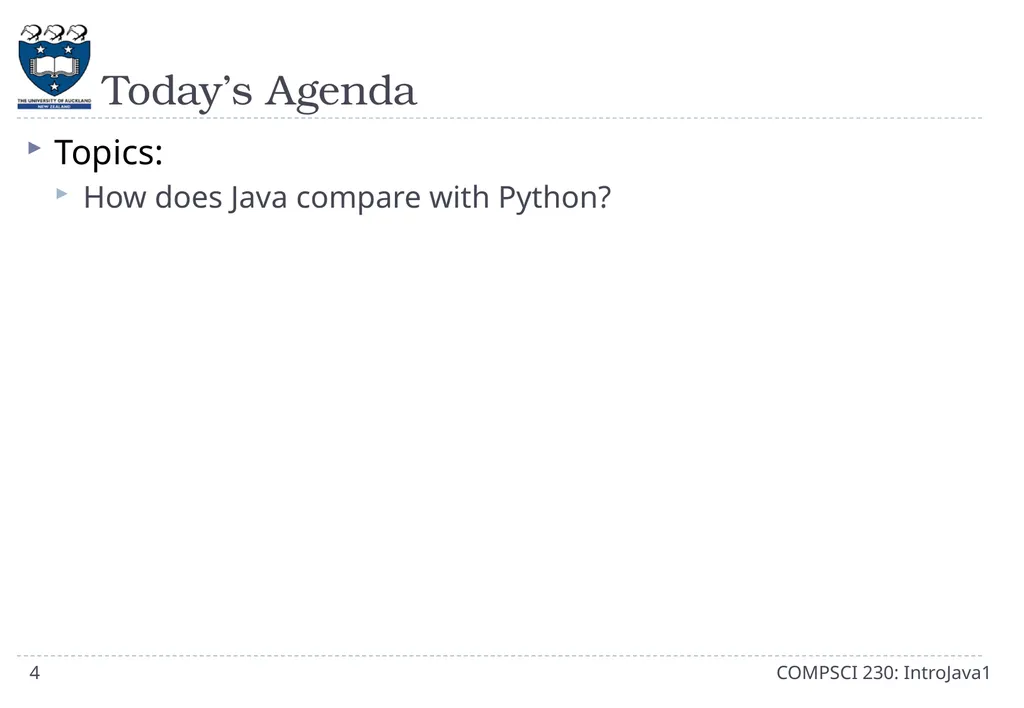CompSci 230 Introduction to Java Lecture Slides - slide 4 of 18
