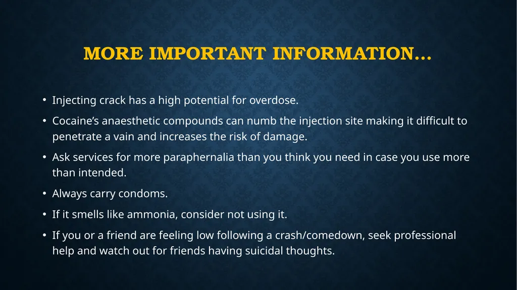Crack cocaine what is it? What does it do? - slide 17 of 19