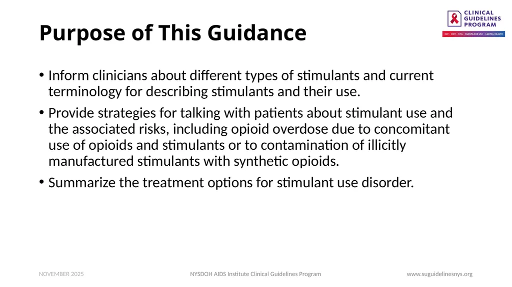 Clinical Guidance: Stimulant Use - slide 2 of 20