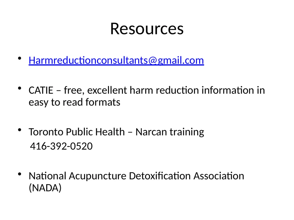 Harm Reduction Strategies to Address Crack and - slide 27 of 27